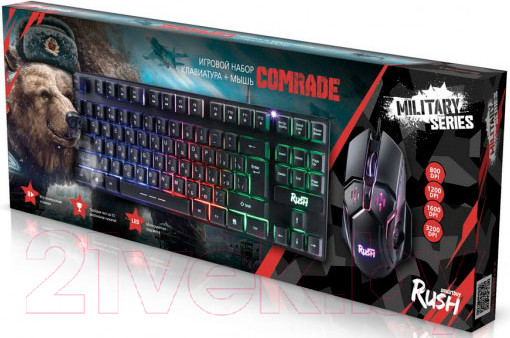 Изображение товара Комплект клавиатура и мышь SmartBuy Rush Comrade / SBC-550915G-K (черный)
