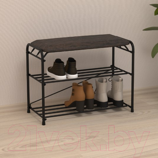 Изображение товара Полка для обуви ЗМИ Альфа 23 с сиденьем / ПДОА 23С (черный)