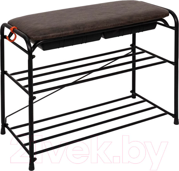 Изображение товара Полка для обуви ЗМИ Альфа 23 с сиденьем и ящиком / ПДОА23СЯ (черный)