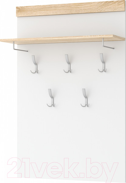Изображение товара Вешалка для одежды Памир Соната ВШС-800 (дуб сонома/белый глянец)
