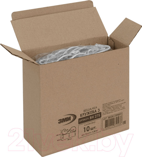 Изображение товара Вешалка для одежды ЗМИ Кружева 3 / ВН 275 (белый)