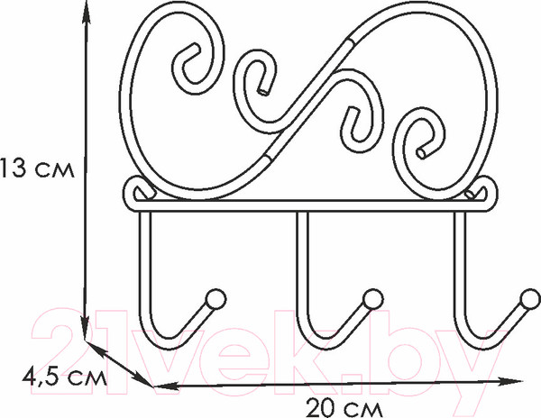 Изображение товара Вешалка для одежды ЗМИ Кружева 3 / ВН 275 (черный)
