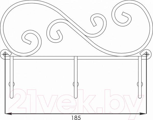 Изображение товара Вешалка для одежды ЗМИ Кружева 3 / ВН 275 (черный)