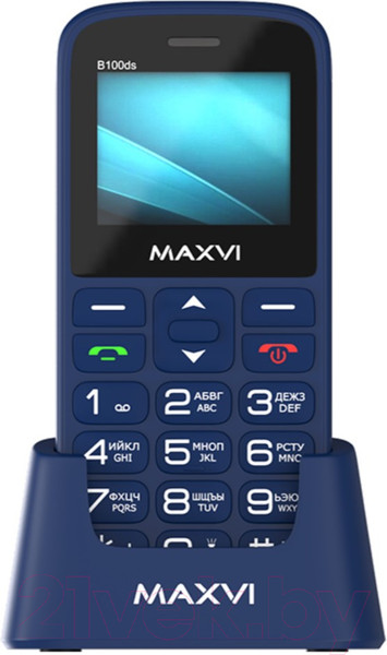 Изображение товара Мобильный телефон Maxvi B100ds (синий+ЗУ)