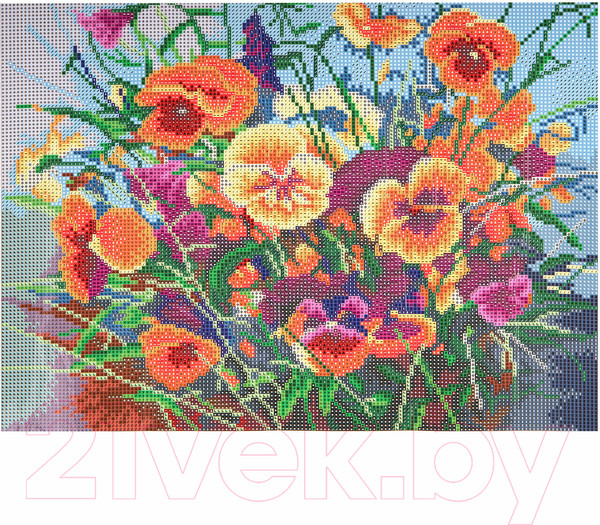 Изображение товара Набор алмазной вышивки Остров Сокровищ Букет с анютками / 662574