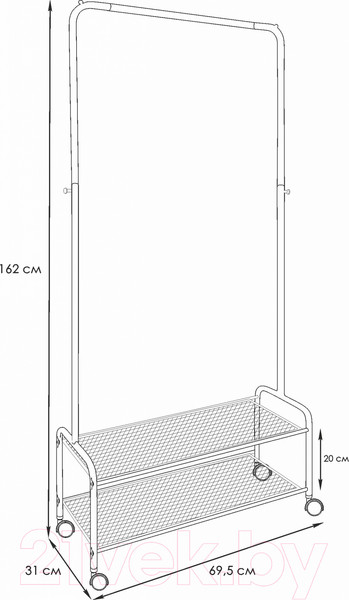 Изображение товара Стойка для одежды ЗМИ Валенсия 22М / ВГВ 22М (белый)