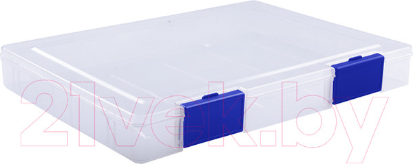 Изображение товара Папка для бумаг Стамм ПД21 (прозрачный/синие защелки)