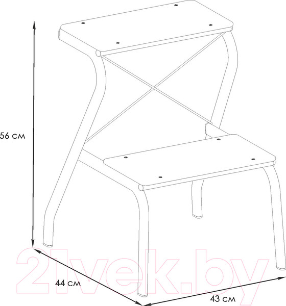 Изображение товара Табурет-лестница ЗМИ Конек ТС 277 (белый)