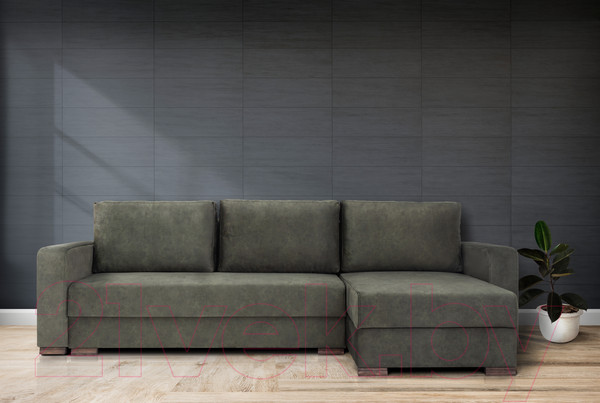 Изображение товара Диван угловой KRONES Гефест (велюр хаки)