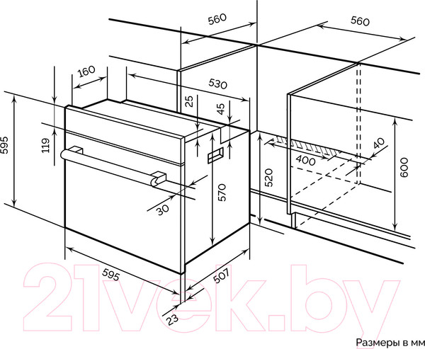 Изображение товара Электрический духовой шкаф Lex EDM 071 WH / CHAO000372