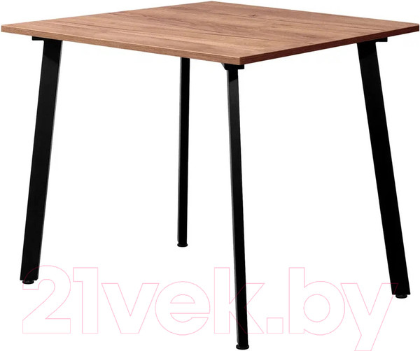 Изображение товара Обеденный стол Millwood Шанхай Л18 90x90 (дуб табачный Craft/металл черный)