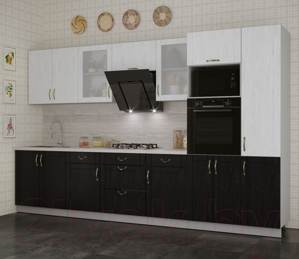 Изображение товара Кухонный гарнитур Интерлиния Мила Крафт 3.4 (дуб английский/дуб полярный)