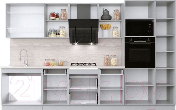 Изображение товара Кухонный гарнитур Интерлиния Мила Крафт 3.4 (дуб английский/дуб полярный)