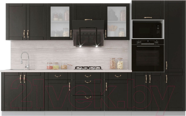 Изображение товара Кухонный гарнитур Интерлиния Мила Крафт 3.4 (дуб английский)