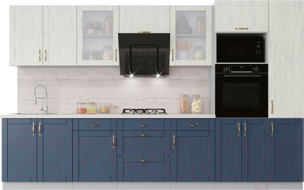 Изображение товара Кухонный гарнитур Интерлиния Мила Крафт 3.4 (дуб королевский/дуб снежный)