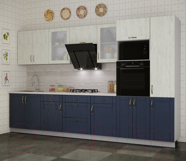 Изображение товара Кухонный гарнитур Интерлиния Мила Крафт 3.4 (дуб королевский/дуб снежный)