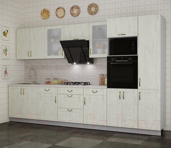 Изображение товара Кухонный гарнитур Интерлиния Мила Крафт 3.4 (дуб снежный)