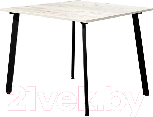 Изображение товара Обеденный стол Millwood Шанхай Л18 100x100 (дуб белый Craft/металл черный)