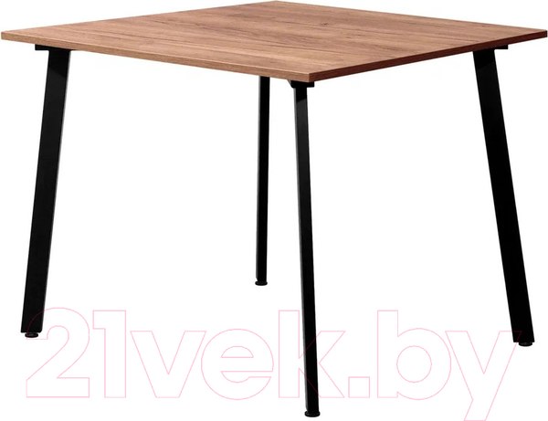 Изображение товара Обеденный стол Millwood Шанхай Л18 100x100 (дуб табачный Craft/металл черный)