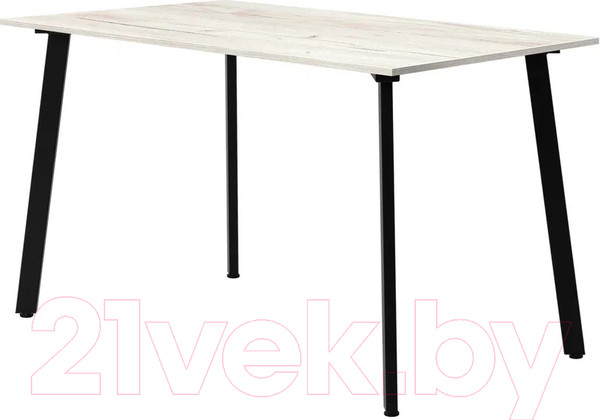 Изображение товара Обеденный стол Millwood Шанхай Л18 120x70 (дуб белый Craft/металл черный)