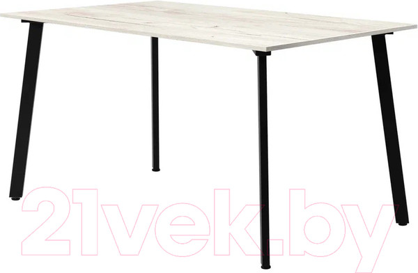 Изображение товара Обеденный стол Millwood Шанхай Л18 130x80 (дуб белый Craft/металл черный)