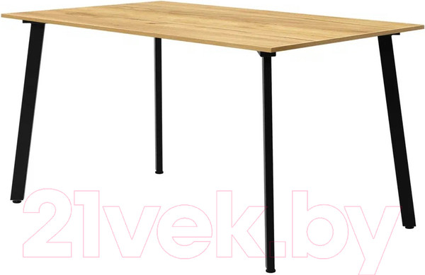 Изображение товара Обеденный стол Millwood Шанхай Л18 130x80 (дуб золотой Craft/металл черный)
