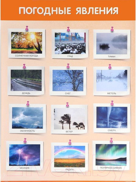 Изображение товара Развивающий плакат Мозаика-Синтез Погодные явления / МС11678