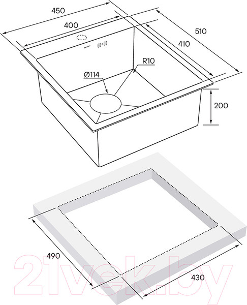 Изображение товара Мойка кухонная Paulmark PM214551-BG