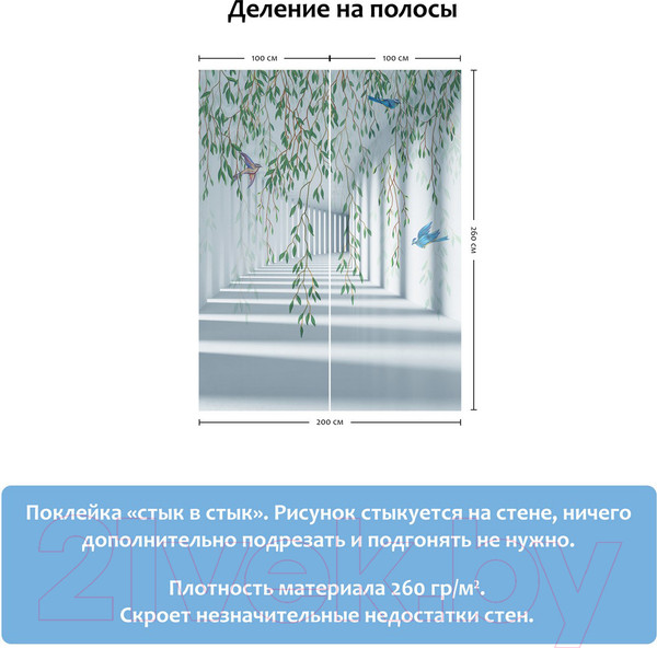 Изображение товара Фотообои листовые Citydecor Flower Tunnel 3D 2 (200x260)