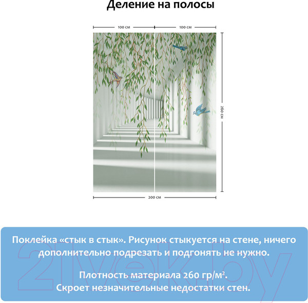 Изображение товара Фотообои листовые Citydecor Flower Tunnel 3D 3 (200x260)