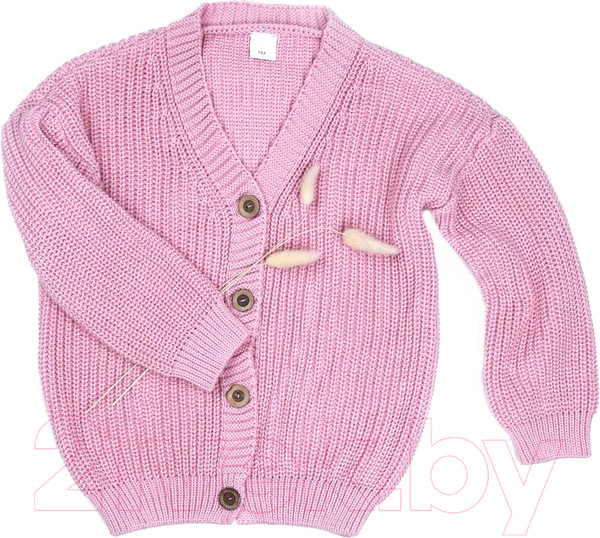 Изображение товара Кардиган детский Amarobaby Knit / AB-OD21-KNIT19/06-140 (розовый, р. 140)