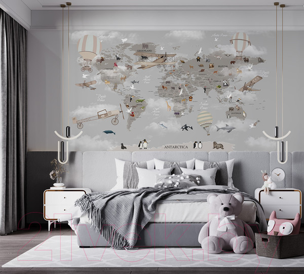 Изображение товара Фотообои листовые Citydecor Карта мира на английском 1 (200x260)