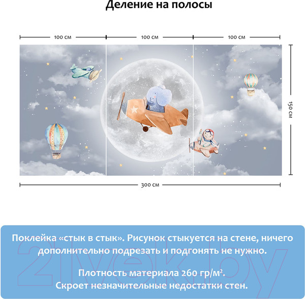 Изображение товара Фотообои листовые Citydecor Мечтатели 6 (300x150)