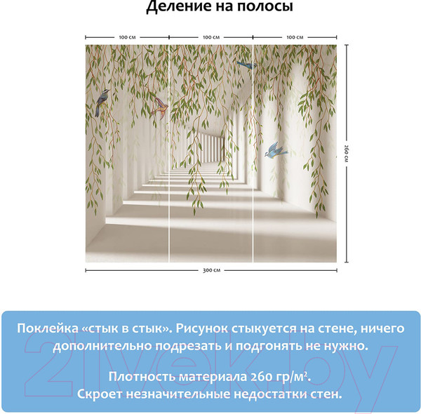 Изображение товара Фотообои листовые Citydecor Flower Tunnel 3D 4 (300x260)