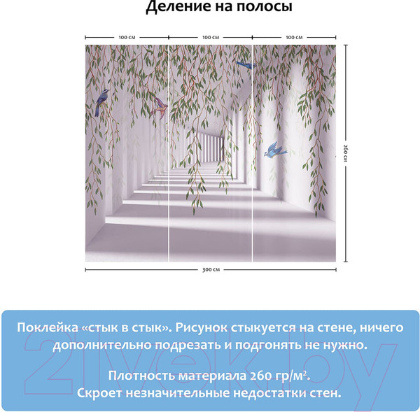Изображение товара Фотообои листовые Citydecor Flower Tunnel 3D 5 (300x260)
