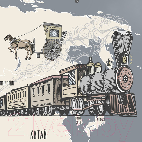 Изображение товара Фотообои листовые Citydecor Карта мира на русском 9 (300x260)