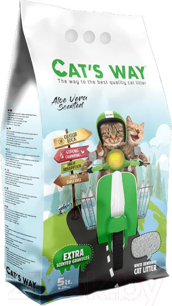 Изображение товара Наполнитель для туалета Cat's Way Aloe Vera / CTSWY-005-1 (5л/4кг)