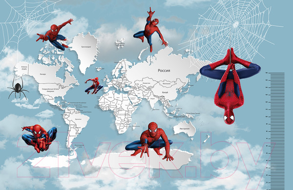Изображение товара Фотообои листовые Citydecor Superhero Spiderman 7 (400x260, карта мира с ростомером)