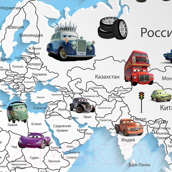 Изображение товара Фотообои листовые Citydecor Superhero Молния МакКвин 6 (400x260, карта мира с ростомером)