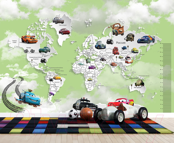 Изображение товара Фотообои листовые Citydecor Superhero Молния МакКвин 7 (400x260, карта мира с ростомером)