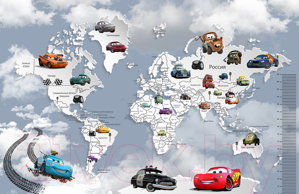 Изображение товара Фотообои листовые Citydecor Superhero Молния МакКвин 8 (400x260, карта мира с ростомером)