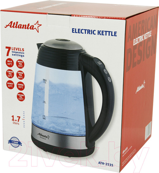Изображение товара Электрочайник Atlanta ATH-2535 (черный)
