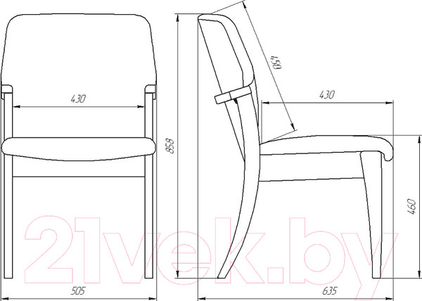 Изображение товара Стул Белс Jack V / 450662-25/V4 (кожзам черный/темный орех)