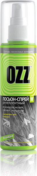 Изображение товара Спрей от насекомых OZZ 10 Репеллентный Алоэ и ромашка (100мл)