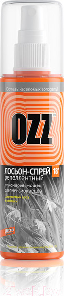 Изображение товара Спрей от насекомых OZZ 18 Репеллентный Алоэ и ромашка (100мл)