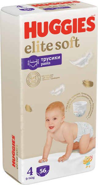 Изображение товара Подгузники-трусики детские Huggies Elite Soft Pants 4 Giga (56шт)