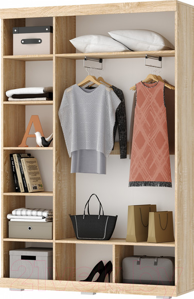 Изображение товара Шкаф Памир Соната ШСЗ-1300 (дуб сонома/белый глянец)