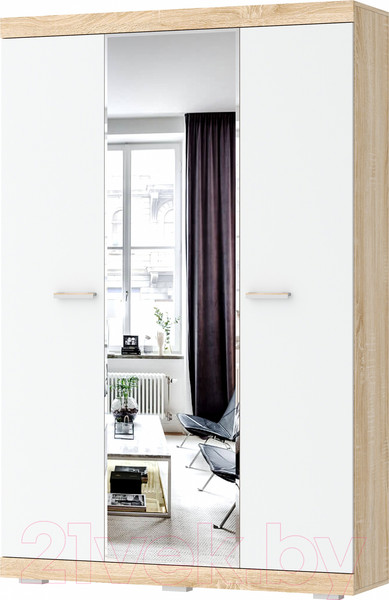 Изображение товара Шкаф Памир Соната ШСЗ-1300 (дуб сонома/белый глянец)