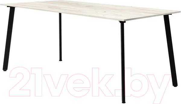 Изображение товара Обеденный стол Millwood Шанхай Л18 160x80 (дуб белый Craft/металл черный)