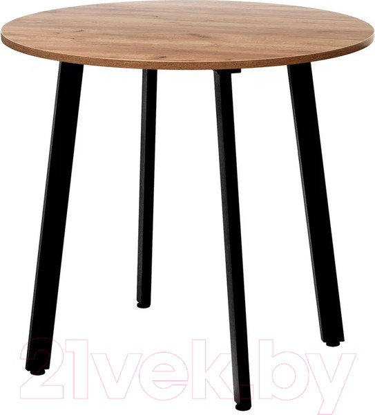 Изображение товара Обеденный стол Millwood Шанхай Л18 d90 (дуб табачный Craft/металл черный)